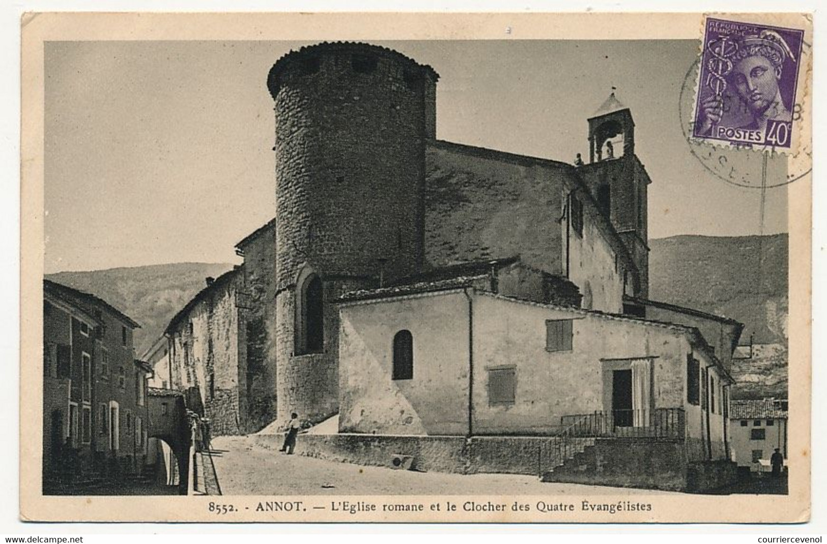 CPSM - ANNOT (Basses Alpes) - L'Eglise Romane Et Le Clocher Des Quatre Evangélistes - Altri & Non Classificati