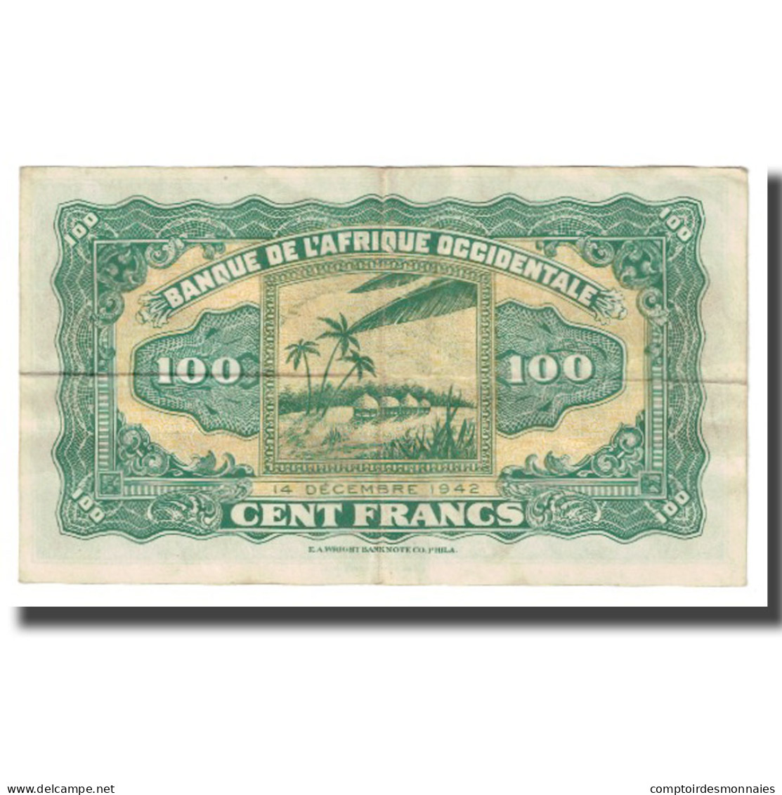 Billet, French West Africa, 100 Francs, 1942, 1942-12-14, KM:31a, TTB - Westafrikanischer Staaten