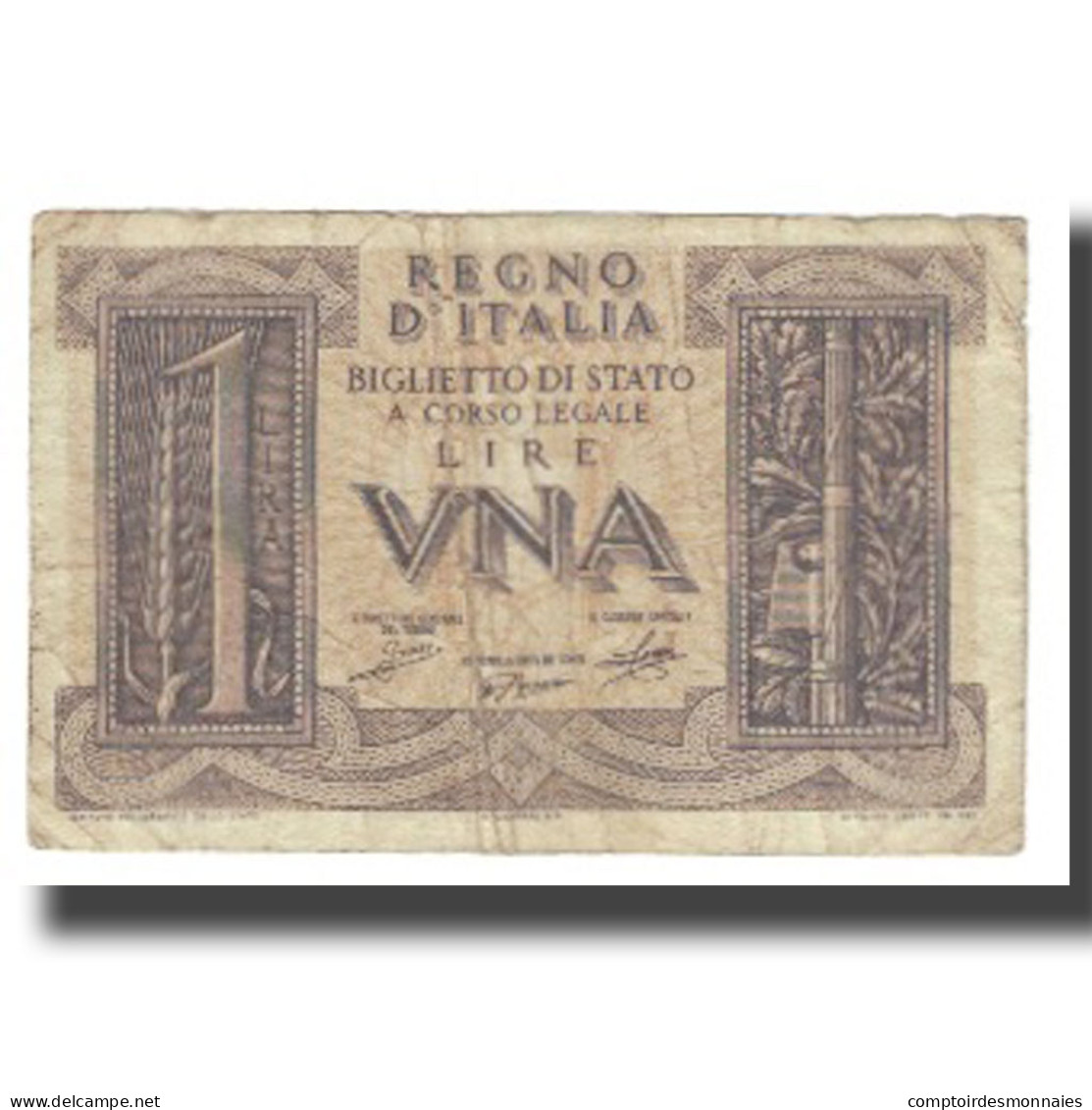 Billet, Italie, 1 Lira, KM:26, TB - Regno D'Italia – 1 Lira