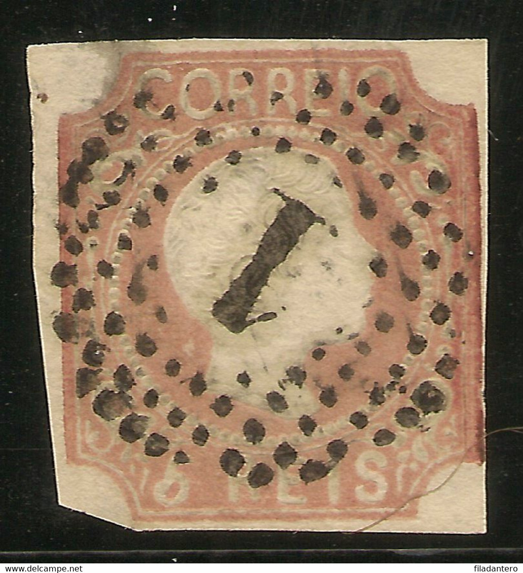 PORTUGAL  Yvert 5 (º)  5 Reis Castaño Rojizo  Pedro V  1855/1856  NL1440 - Oblitérés