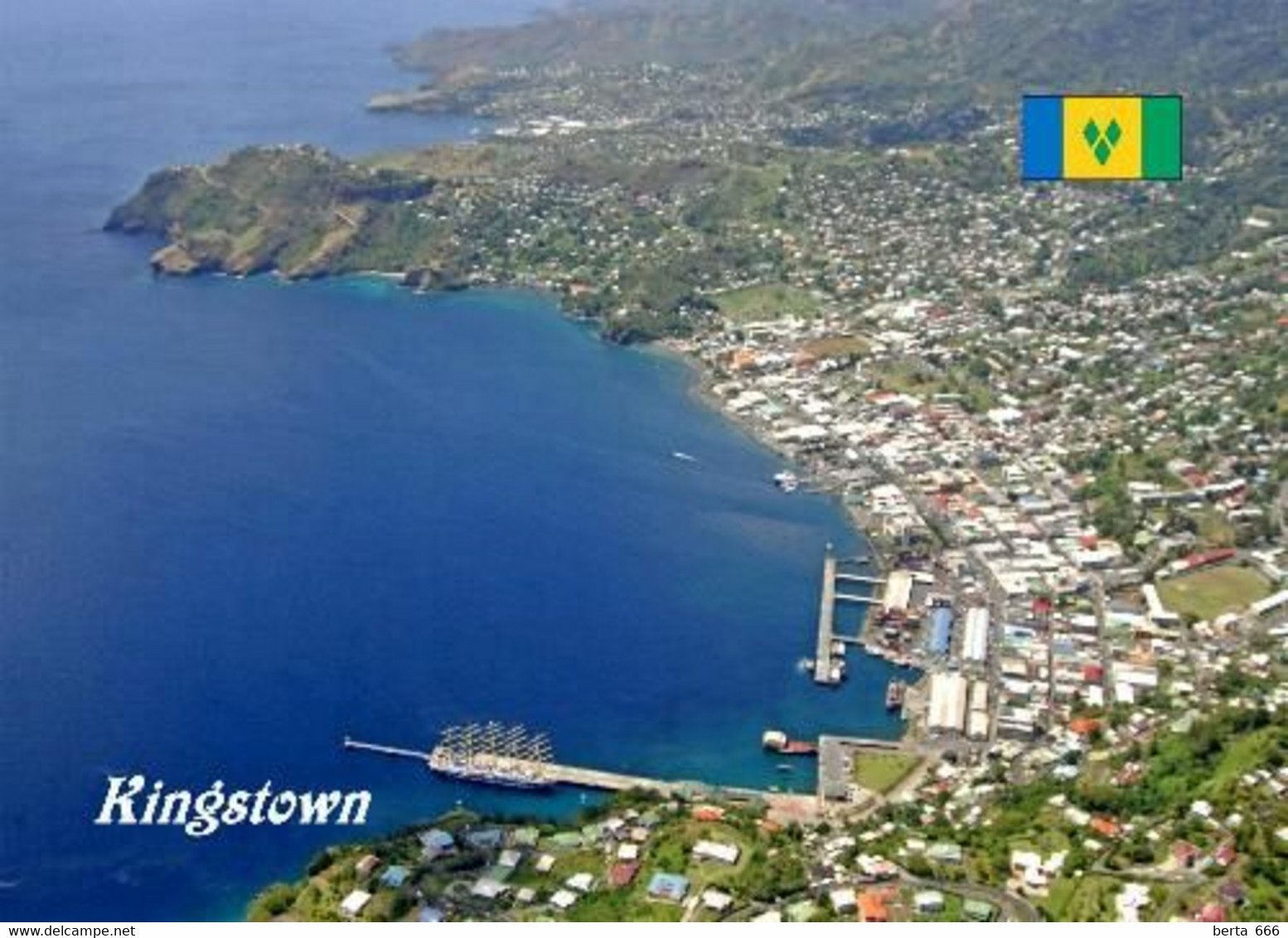 Saint Vincent And Grenadines Kingstown Aerial View New Postcard - San Vicente Y Las Granadinas