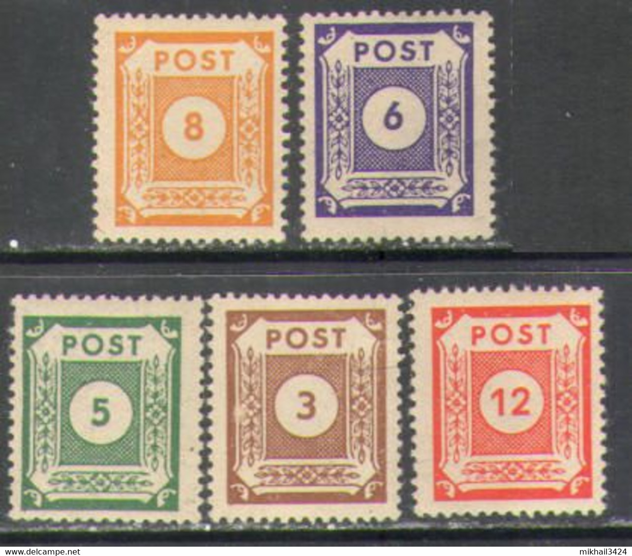 M3478 ✅ ﻿Defins 2nd World War WWII Soviet Occupation Zone East Saxony 1945 Germany 5v Set MNH ** - Other & Unclassified