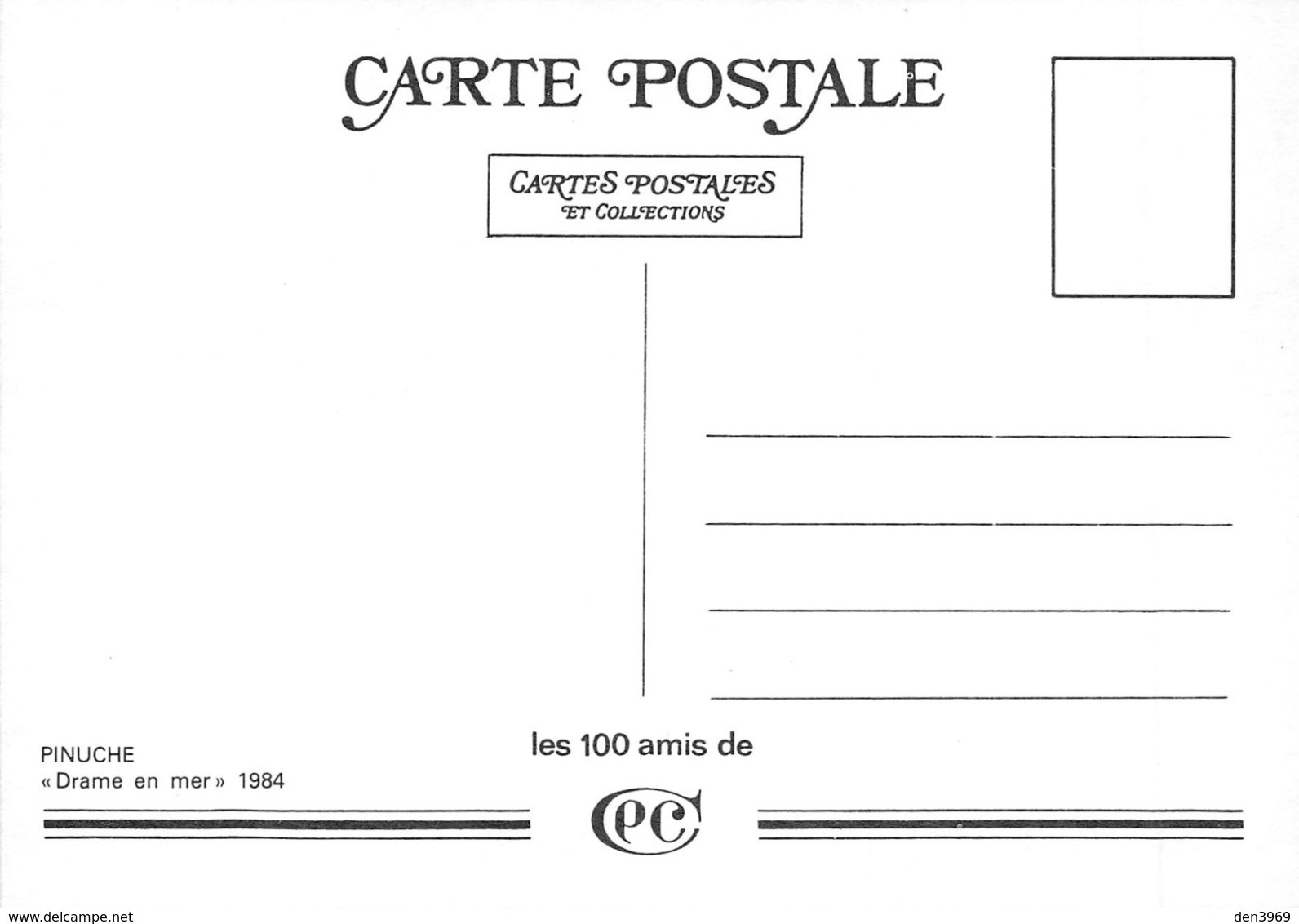 PINUCHE - Drame En Mer - Nu Dessiné - Pêche à La Ligne - Série Les 100 Amis De CPC - Carte Postale Et Collections - Pages