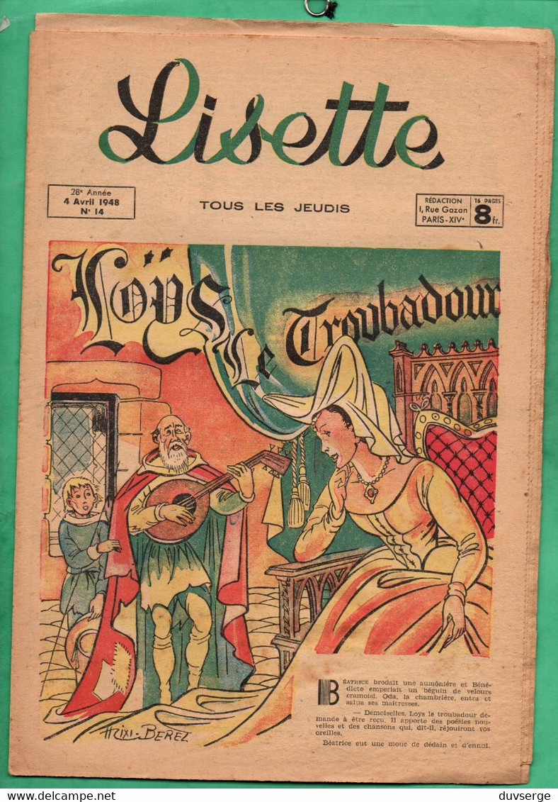 Magazine Lisette  No 14  ( 4 Avril  1948 ) - Lisette