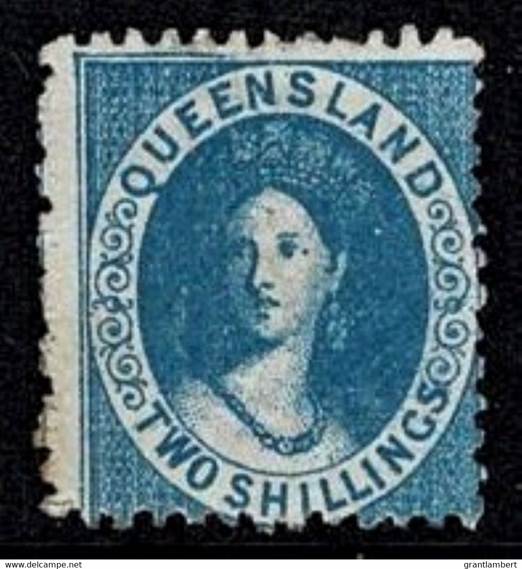 Queensland 1880 Chalon 2s Deep Blue P12 Wmk Crown And Q MH  SG 120 - Ungebraucht