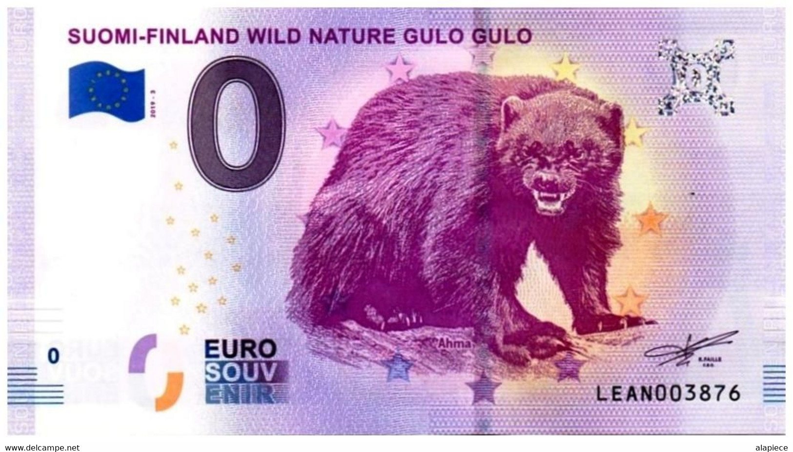 Billet Touristique - Finlande - 0 Euro - Wild Nature - Gulo Gulo - (2019-3) - Privatentwürfe