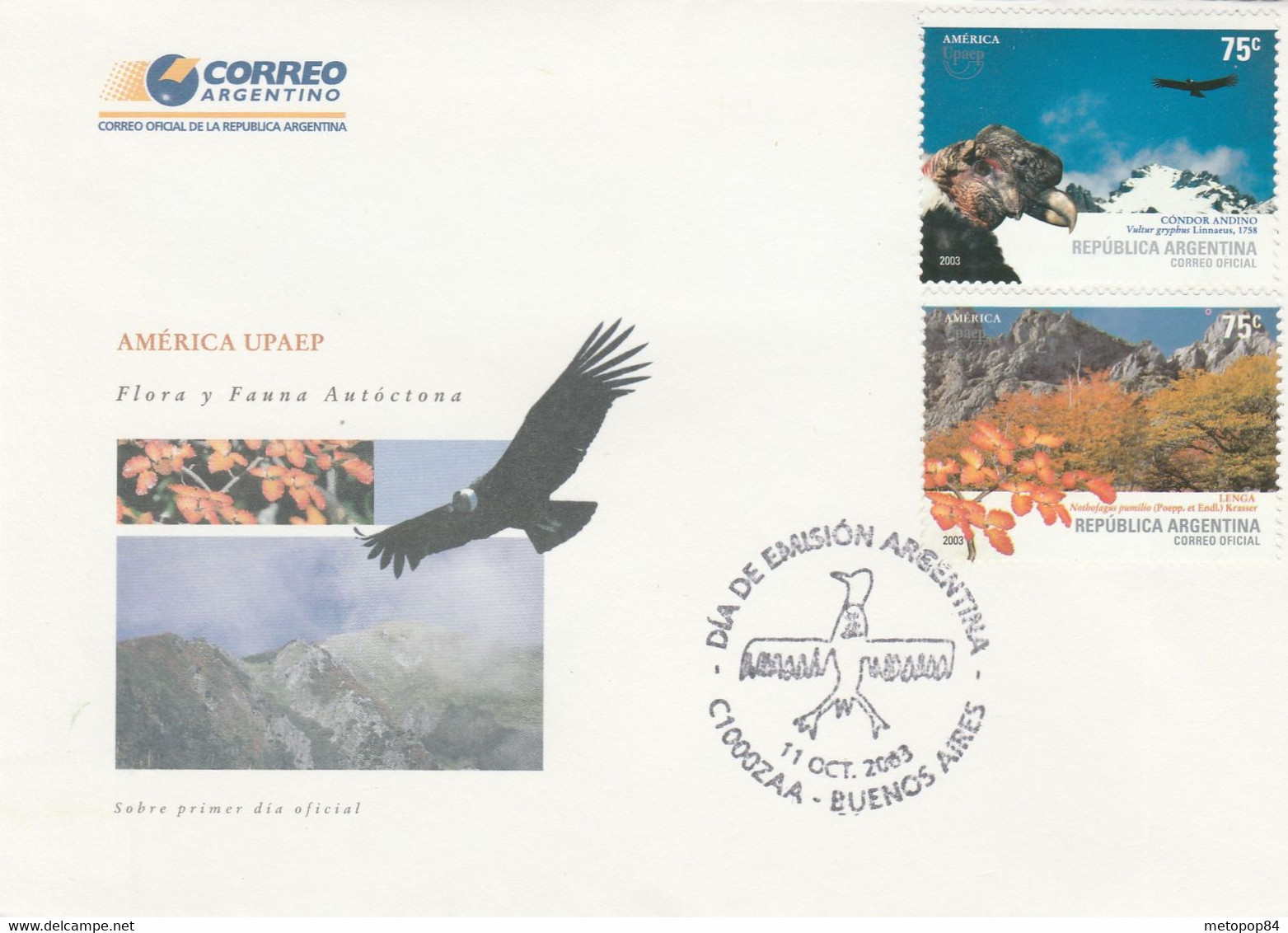 Argentina 2003 AMERICA / Bird FDC - Gebraucht