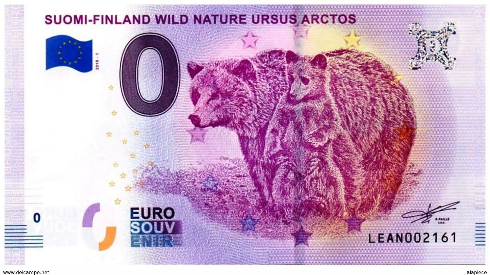 Billet Touristique - Finlande - 0 Euro - Wild Nature - Ursus Arctos - (2018-1) - Privatentwürfe