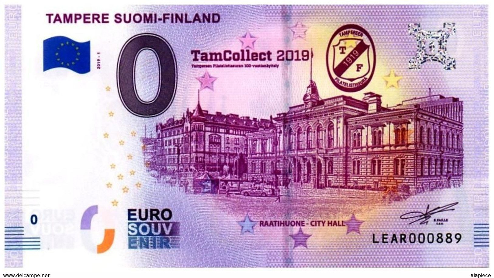 Billet Touristique - Finlande - 0 Euro - Tampere - (2019-1) - Essais Privés / Non-officiels