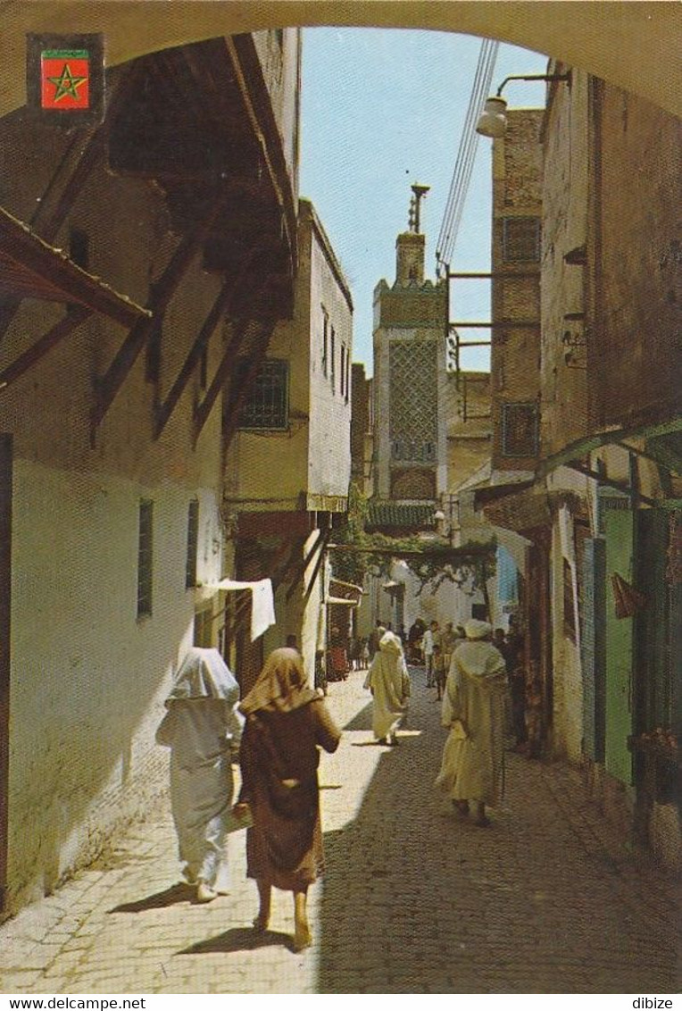 Carte Postale. Maroc. Fès. Rue Marchande De La Médina (ancienne Ville). Talâa. Montée.  Etat Moyen. Taches. - Negozi