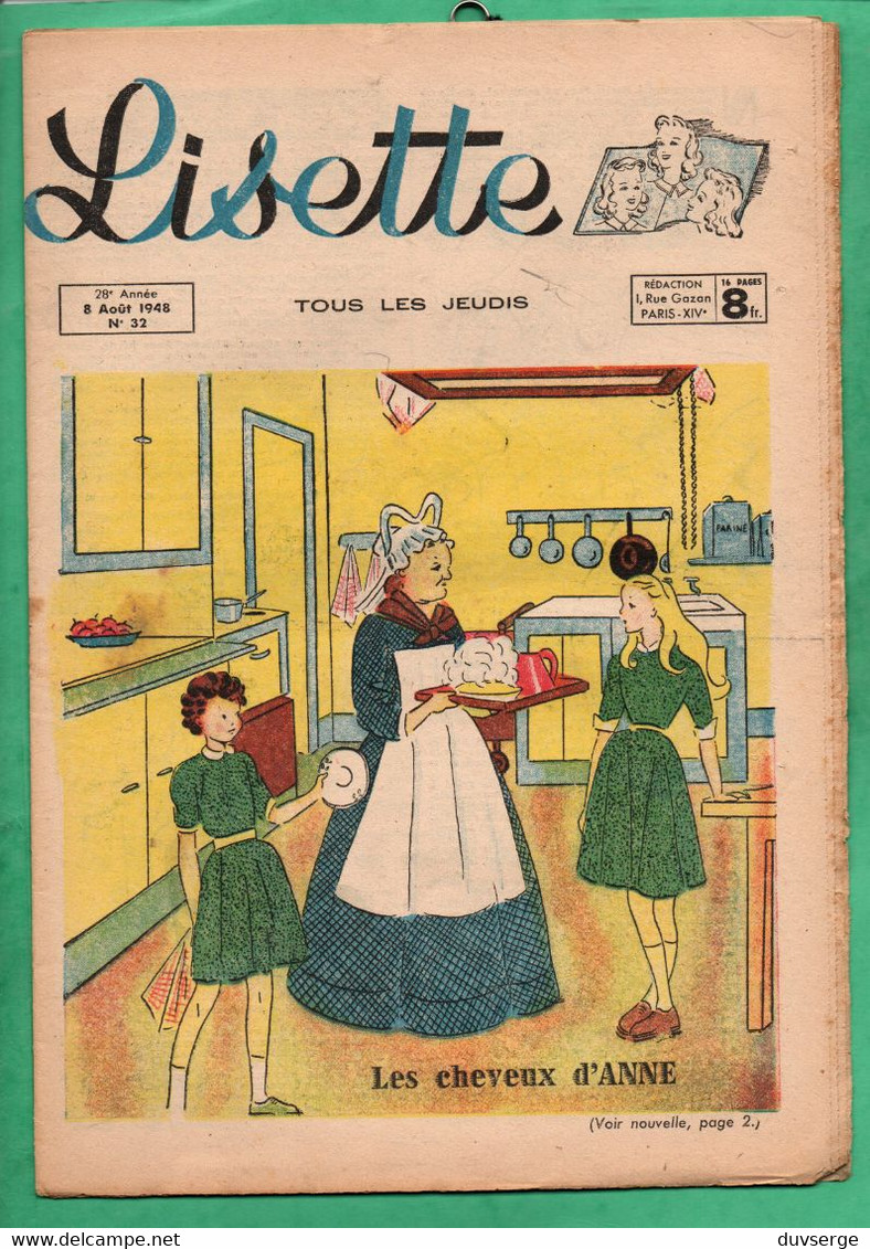 Magazine Lisette  No 32  ( 8 Aout 1948 ) - Lisette