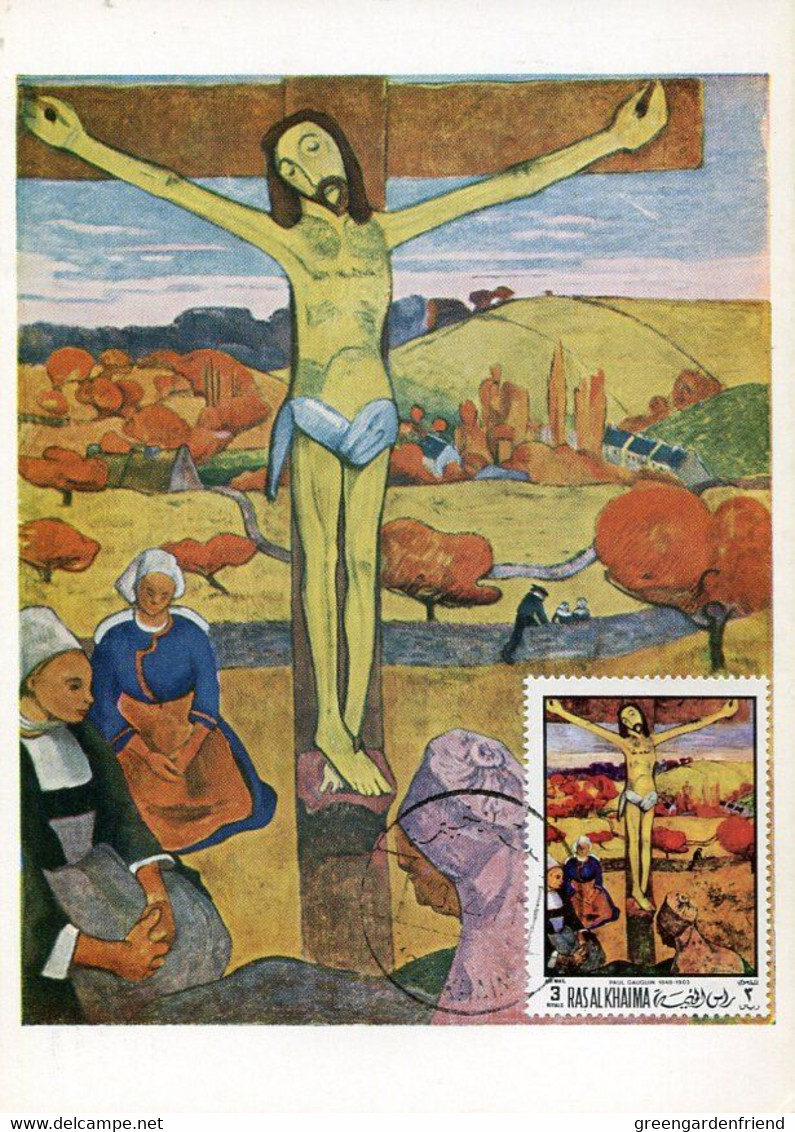 59730 Ras Al Khaima, Maximum 1971 Painting Of Paul Gauguin, The Yellow Christ. - Impressionisme