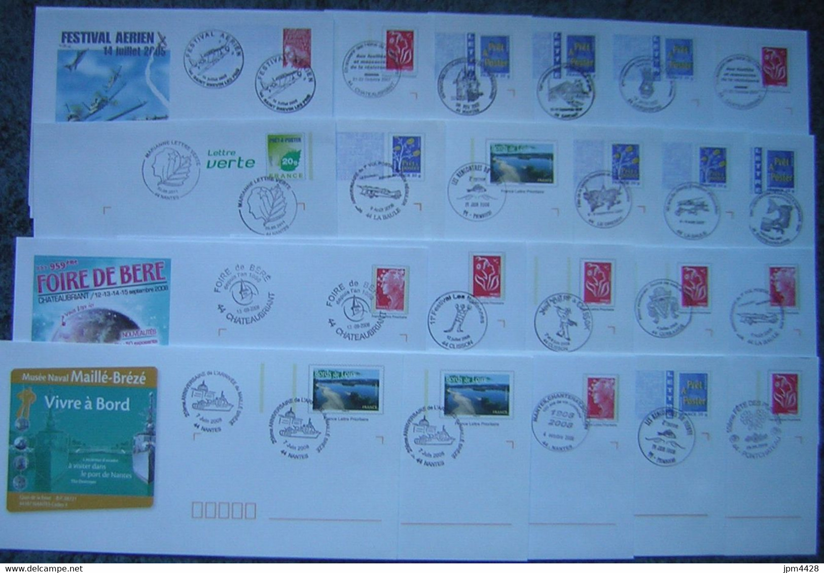 France - Lot 119 Entiers Postaux :Enveloppes Avec Visuels Différents - Prêt à Poster, PAP - 116 Du 44 Et 3 Autres Départ - Konvolute: Ganzsachen & PAP