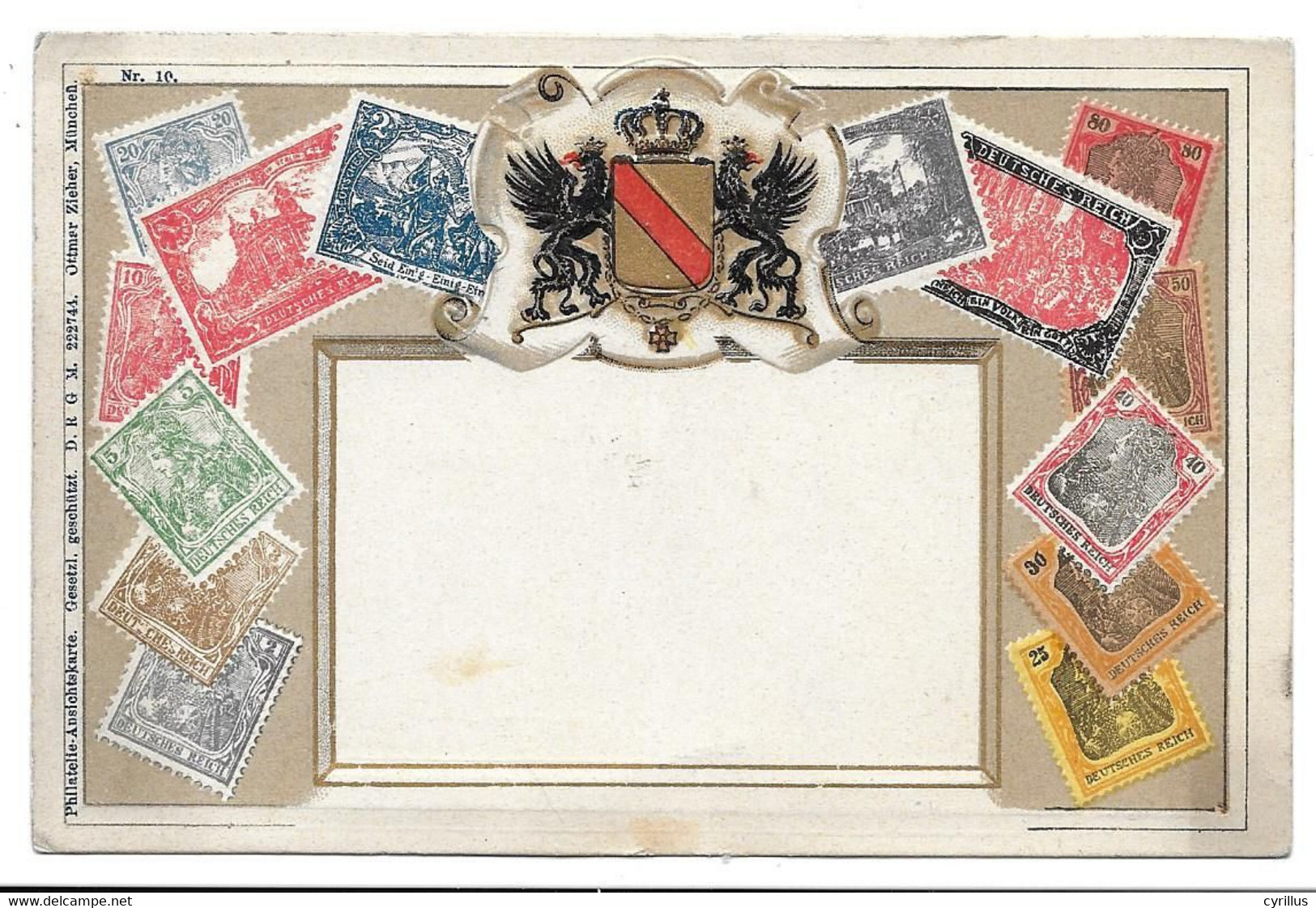 REPRESENTATION DE TIMBRES ALLEMANDS - DEUTCHES REICH - BLASON - Ed. Philatelie-Ansichtskarte - Timbres (représentations)