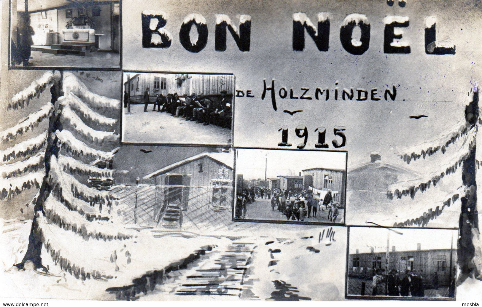 MILITARIA - BON NOEL De HOLZMINDEN (1915)  Lager Holzminden - Baracke 61 - Kriegs-gefangenen-sendung - Holzminden