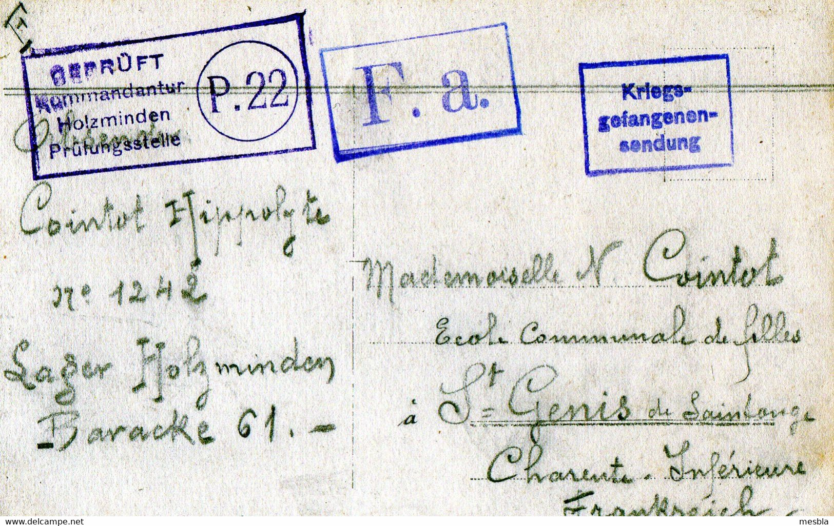 MILITARIA - BON NOEL De HOLZMINDEN (1915)  Lager Holzminden - Baracke 61 - Kriegs-gefangenen-sendung - Holzminden