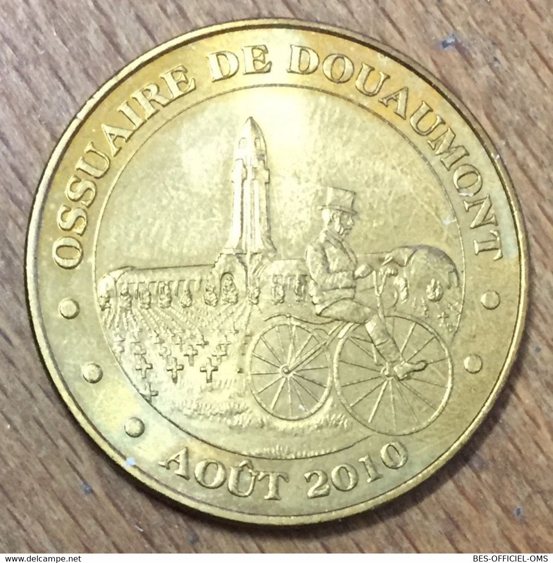 55 DOUAUMONT OSSUAIRE LE VÉLOCIPÈDE MDP 2010 MÉDAILLE SOUVENIR MONNAIE DE PARIS JETON TOURISTIQUE MEDALS COINS TOKENS - 2010