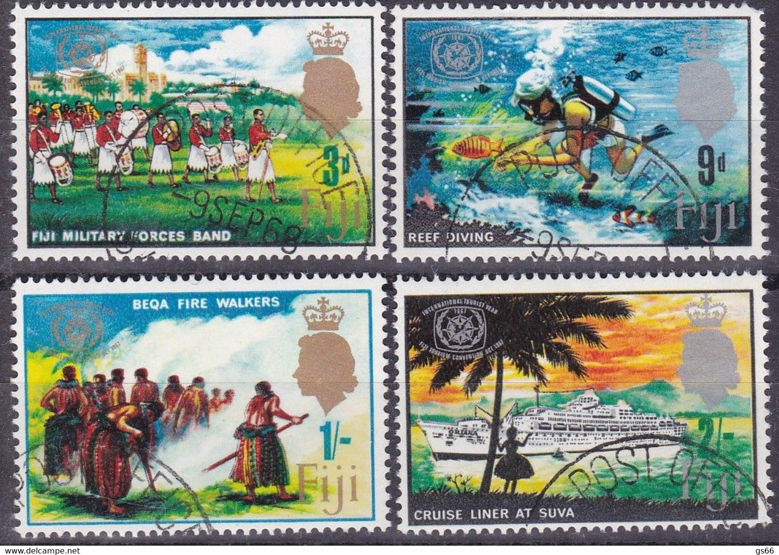 Fiji, 1967,  201/04, Used Oo, Tourismus - Fiji (1970-...)