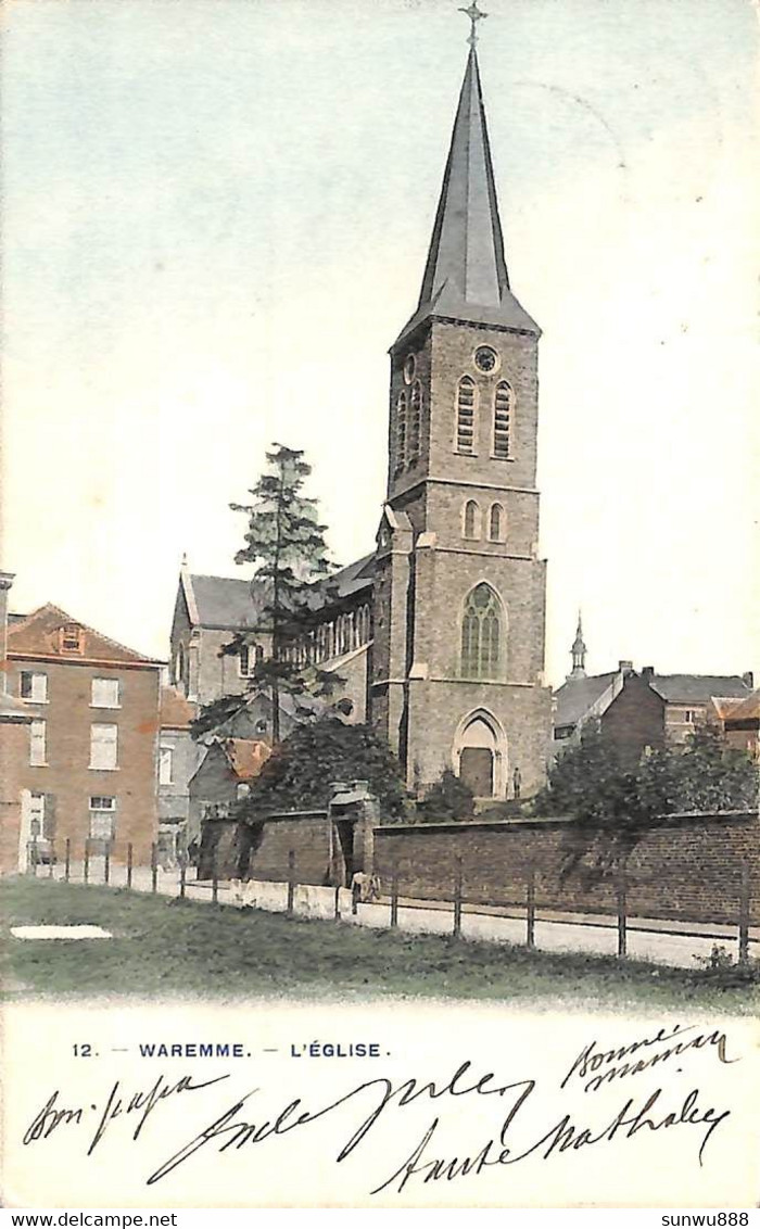 Waremme - L'Eglise (Photo Bertels, Libraire J Belles 1911 Colorisée Linge Draps) - Waremme
