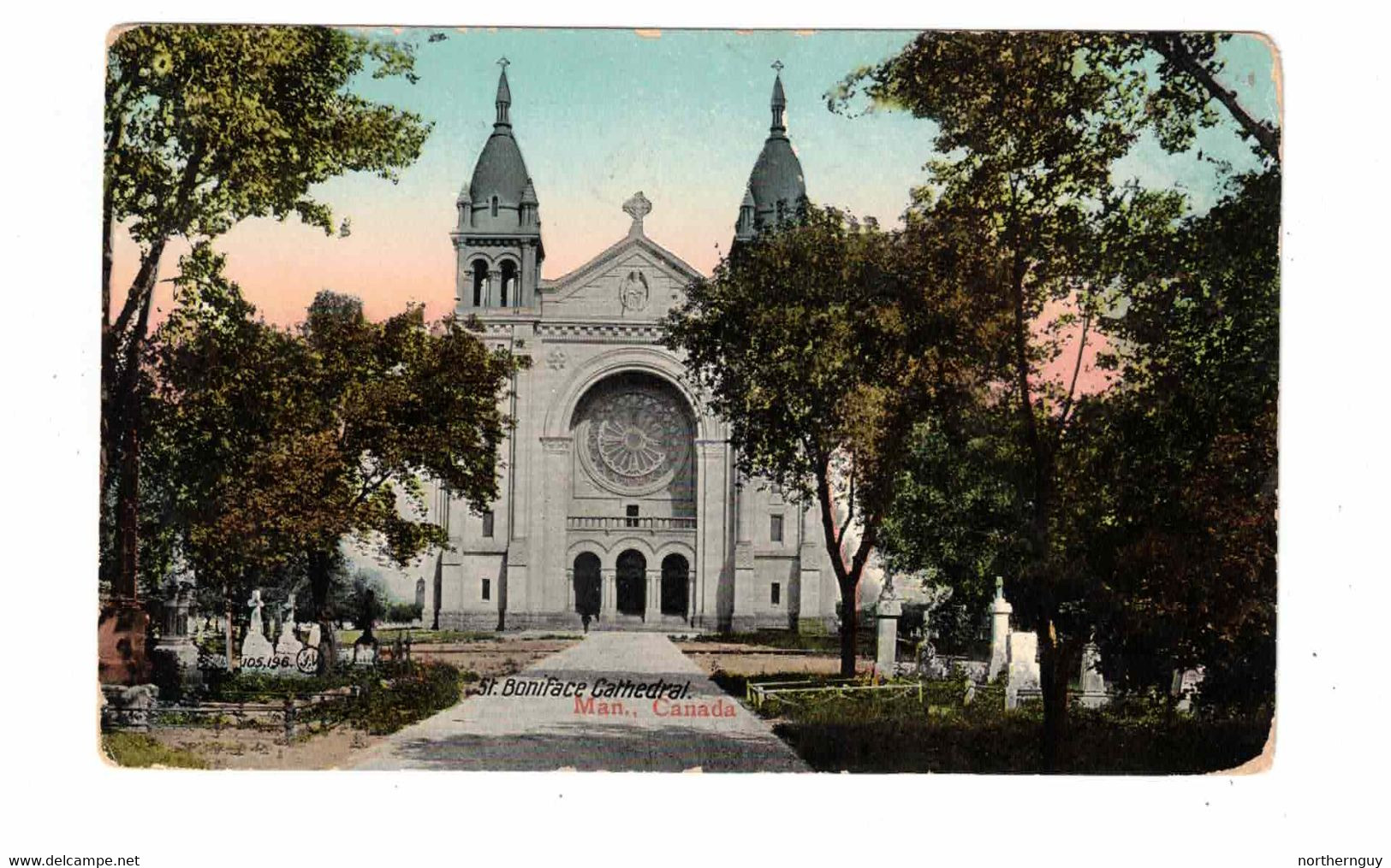 ST. BONIFACE, Manitoba, Canada, St. Boniface Cathedral, Pre-1920 Postcard - Andere & Zonder Classificatie