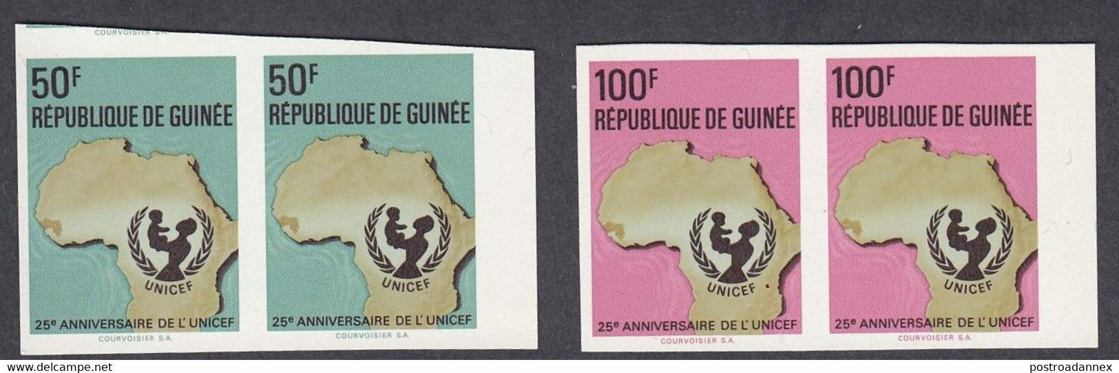 Guinea, Scott #590, 592, Mint Never Hinged, UNICEF, Issued 1971 - Guinea (1958-...)