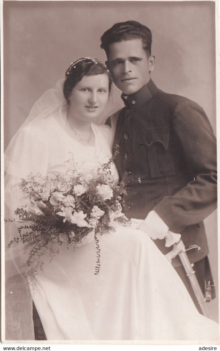 SOLDAT Mit BRAUT Und SÄBEL, Foto Eduard Doppler Braunau A. Inn ... - 1914-18