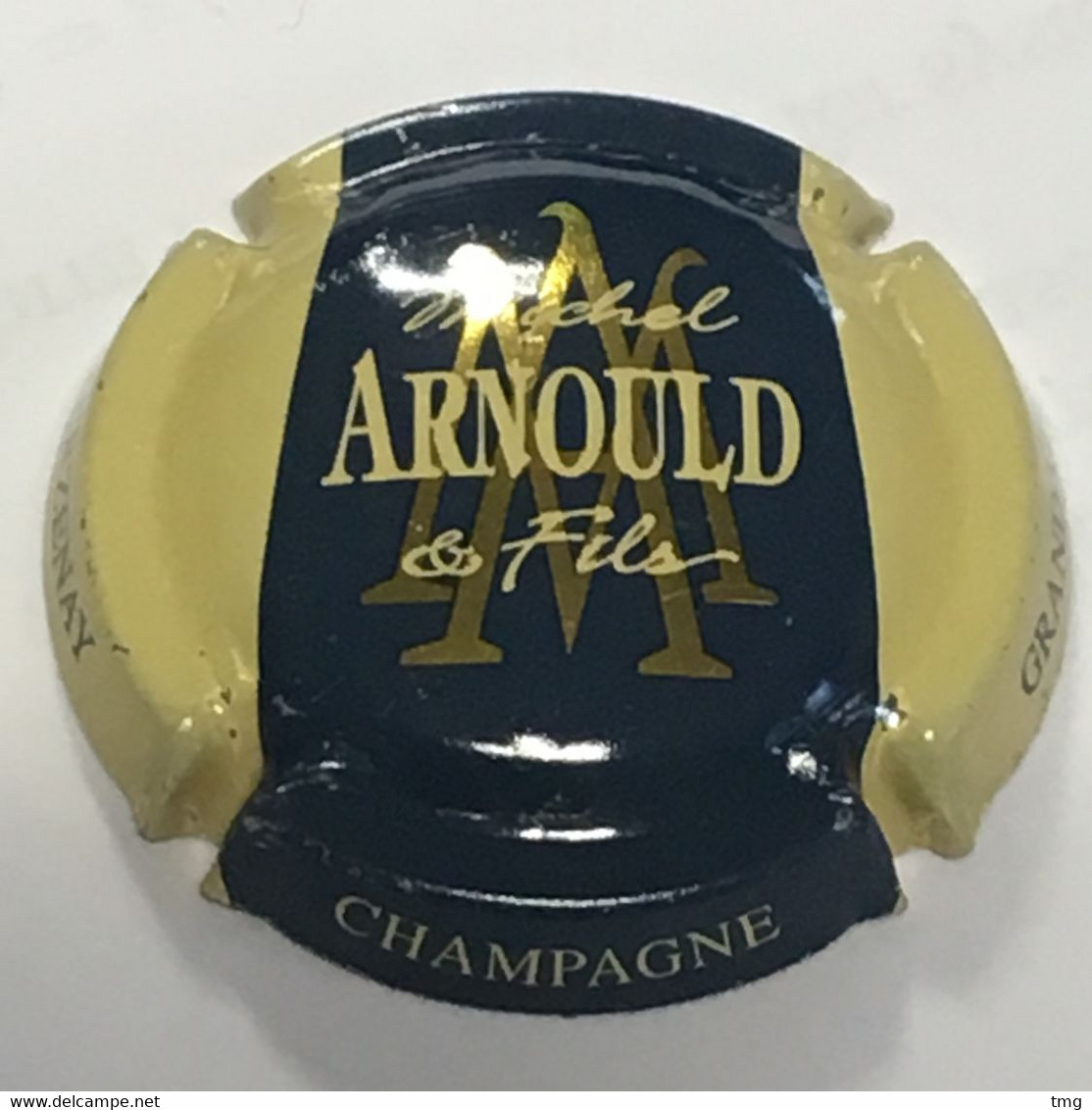 112 - Capsule De Champagne - Michel Arnould Et Fils - Grand Cru Verzenay (bleu Foncé Contour Crème) - Otros & Sin Clasificación