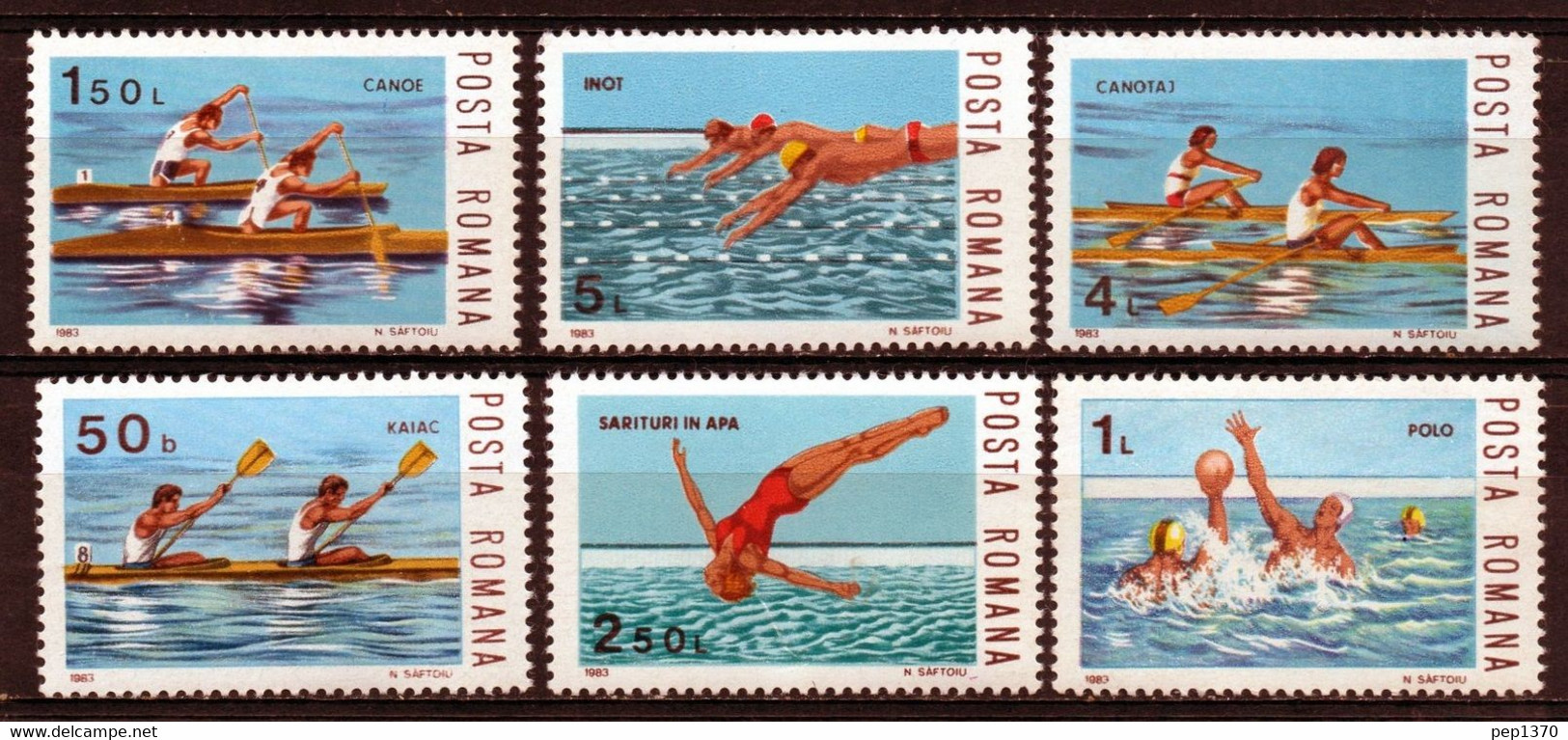 RUMANIA 1983 - DEPORTES NAUTICOS - YVERT Nº 3456/3461* - Water Polo