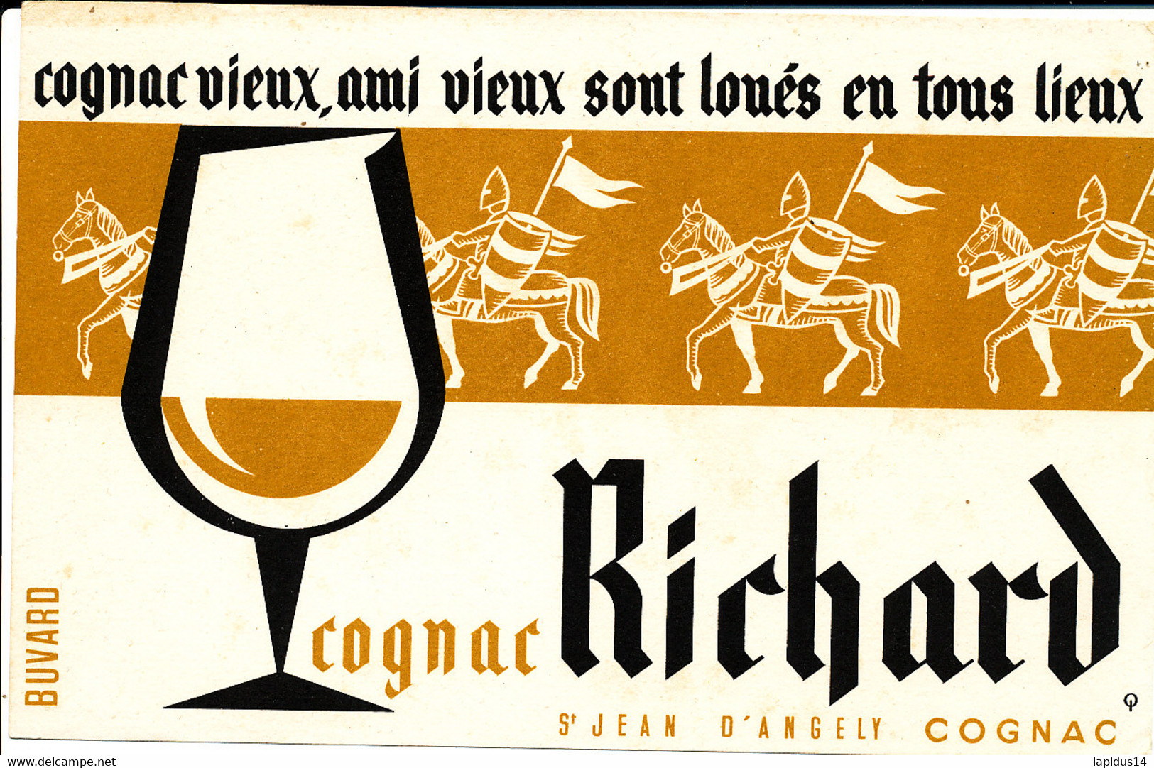 BU 1962 /   BUVARD-   COGNAC  RICHARD    ( 21,00 Cm X 13,50 Cm) - Liqueur & Bière