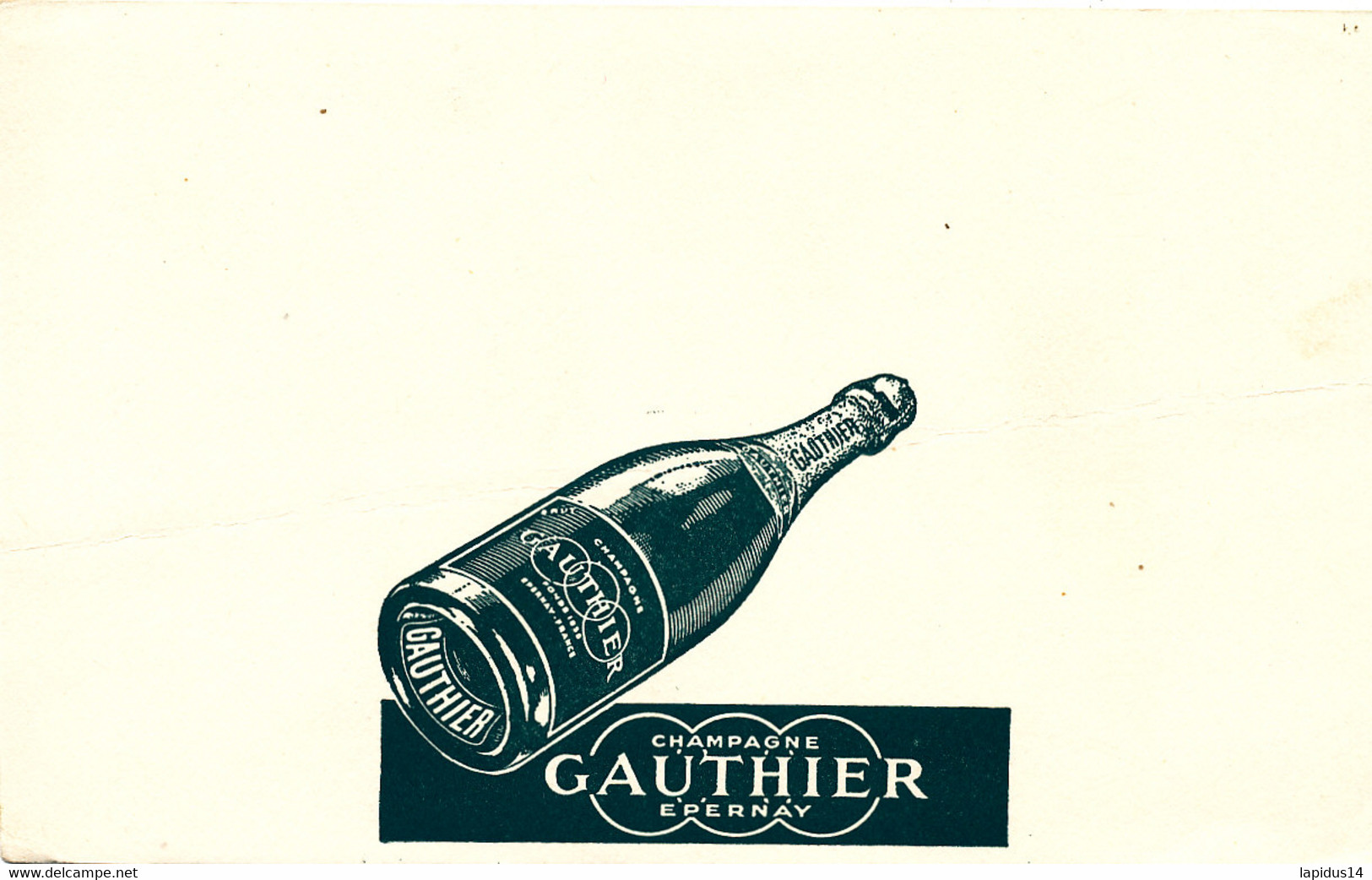 BU 1989 /   BUVARD-     CHAMPAGNE GAUTHIER  EPERNAY    (21,00 Cm X 13,00 Cm) - Liqueur & Bière