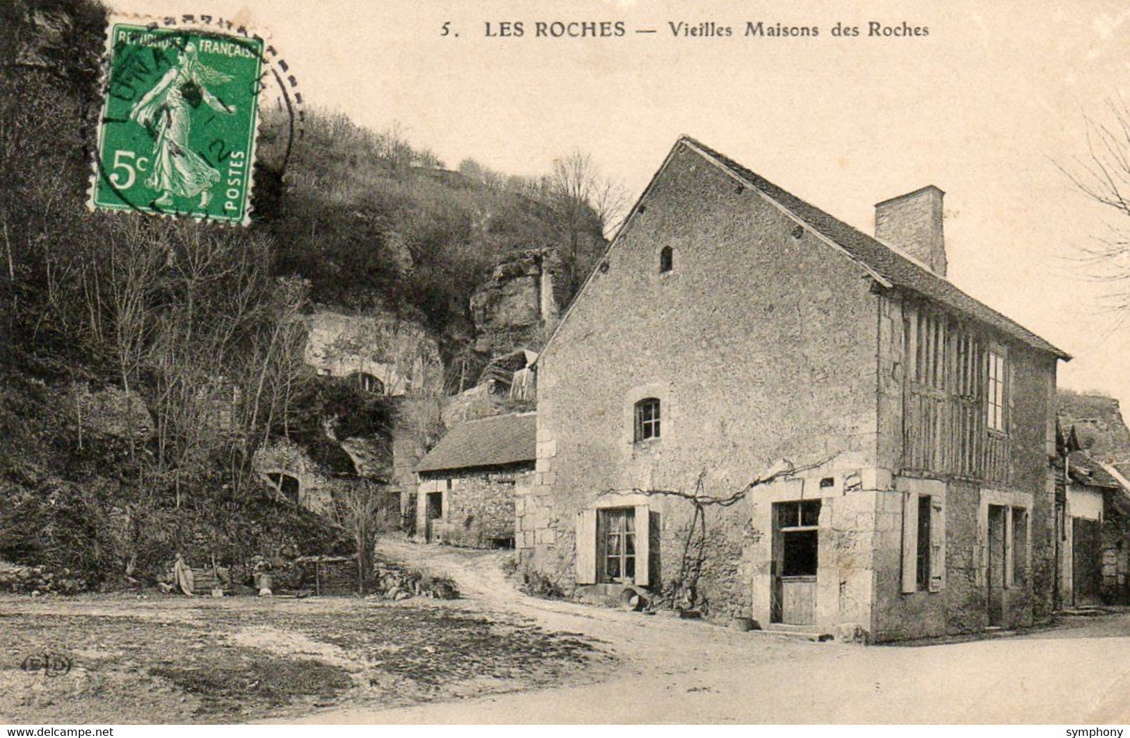 41. CPA. LES ROCHES - LUNAY - Vieilles Maisons Des Roches -  1912. Scan Du Verso - - Selommes
