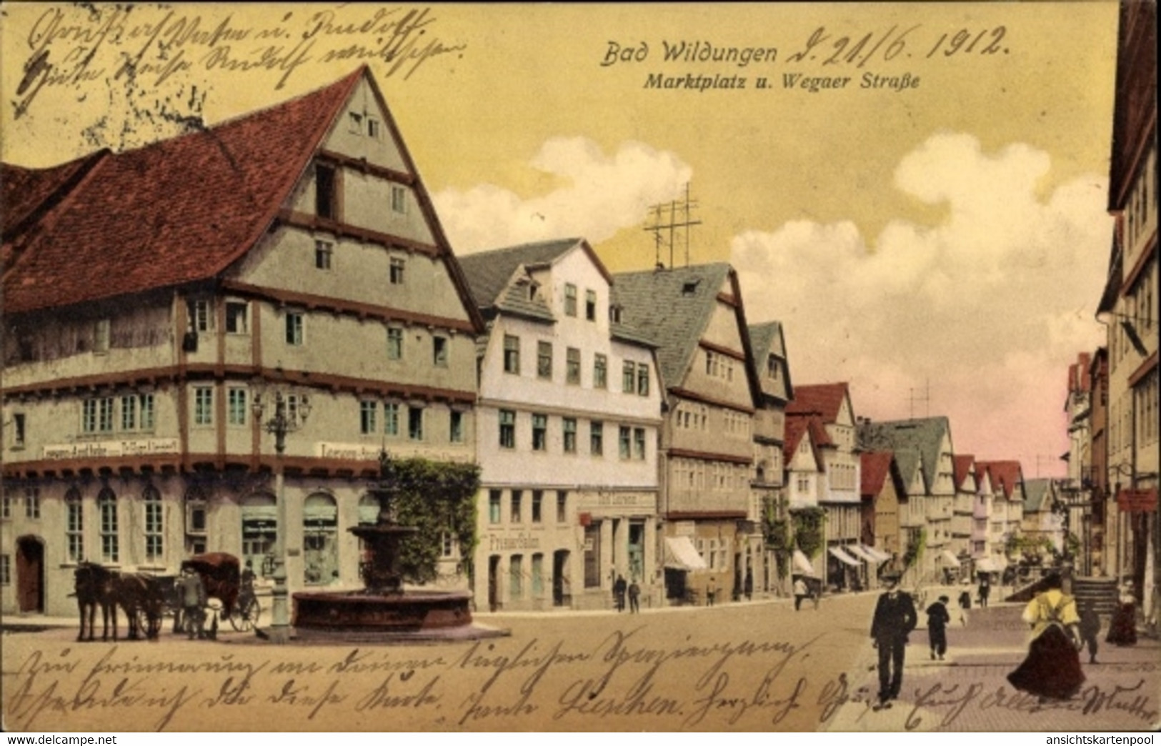 CPA Bad Wildungen In Nordhessen, Marktplatz Und Wegaer Straße, Löwenapotheke, Geschäft Carl Lorenz - Otros & Sin Clasificación