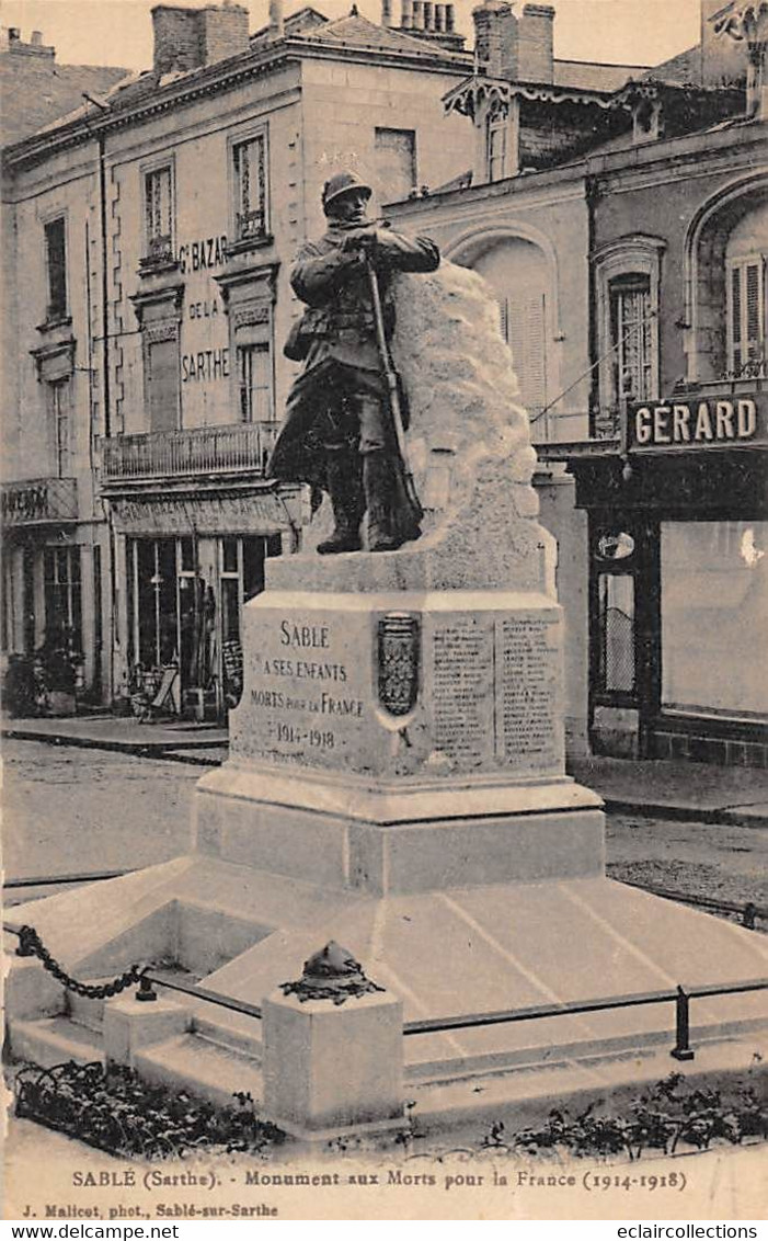 Thème: Monuments Aux Morts  Ou Lanterne Des Morts Ou Combattants 1870  : Sablé Sur Sarthe  72      (voir Scan) - Monuments