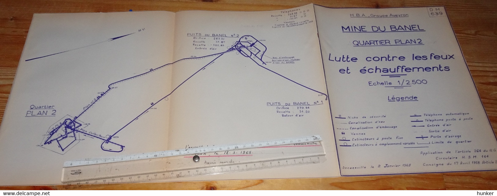 DECAZEVILLE Aveyron Plan Mine Du BANEL Incendie Feu Mines 1965 Mineurs Charbon - Autres Plans