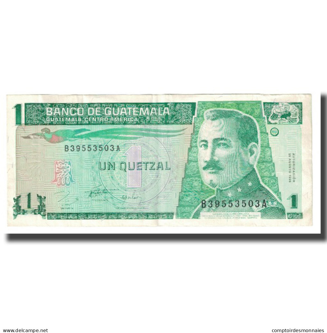 Billet, Guatemala, 1 Quetzal, 1996, 1996-08-28, KM:66, TTB - Guatemala