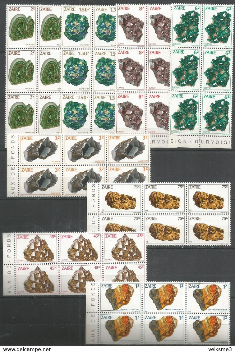 6x ZAIRE - MNH - Minerals - Nature - Mineralen