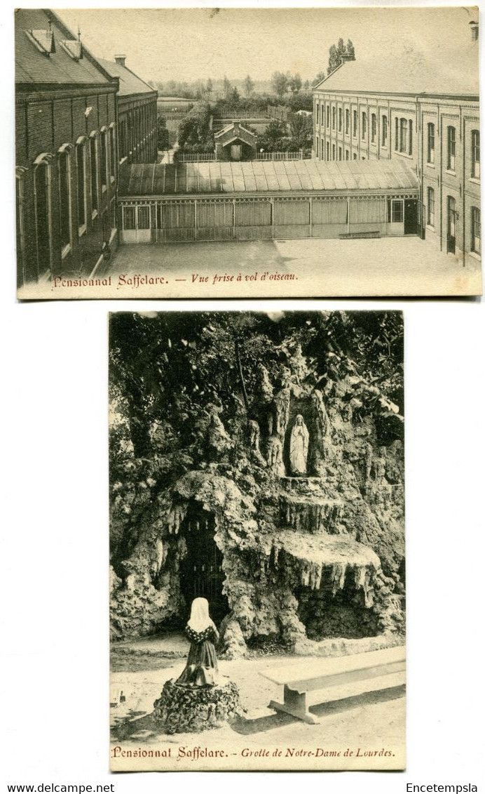 CPA - 2 Cartes Postales - Belgique - Loochristy - Pensionnat Saffelare - Vue Prise à Vol D'Oiseau - La Grotte (BR14343) - Lochristi