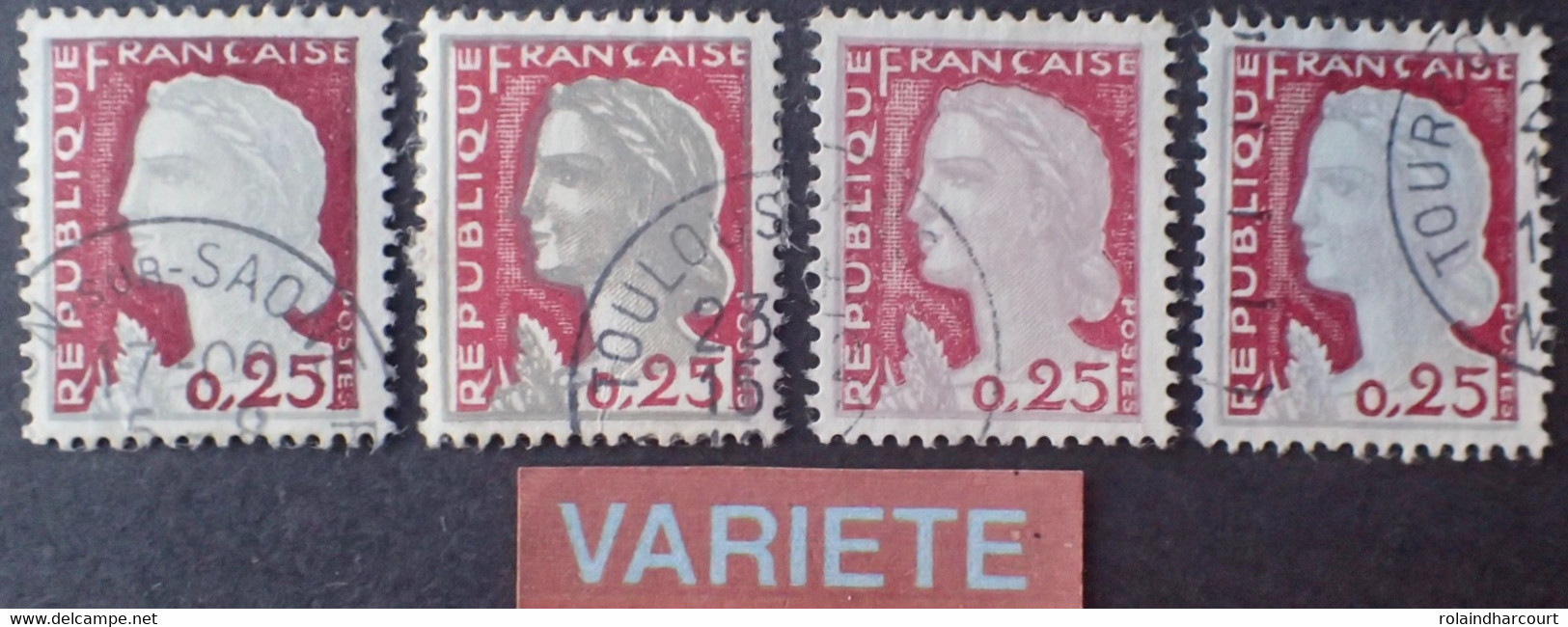 R1118/266 - 1960 - TYPE MARIANNE DE DECARIS - N°1263 ☉ - VARIETE ➤➤➤ Visage Blanc , Gris , Rose Et Bleuté - Used Stamps