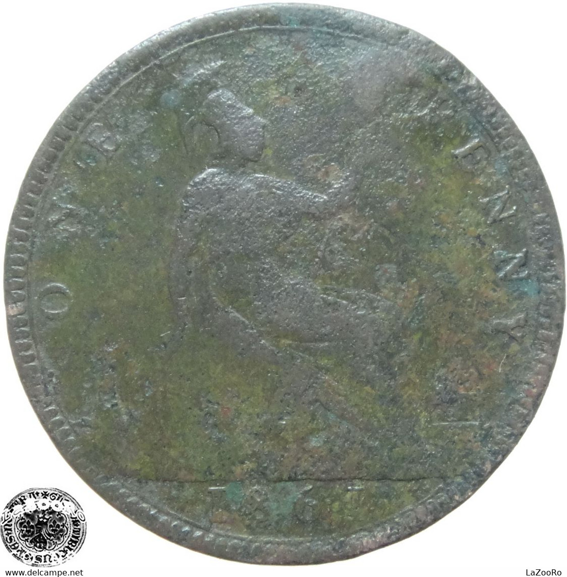 LaZooRo: Great Britain 1 Penny 1861 VG / F - D. 1 Penny