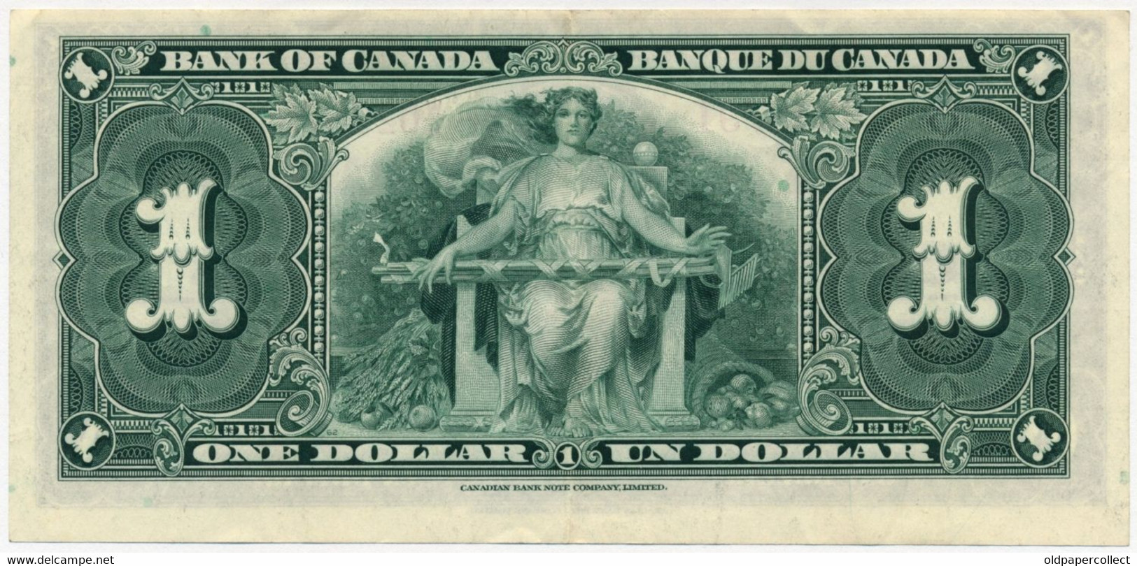 CANADA KANADA 1 DOLLAR Pick-58e George VI / Allegorical Woman Signatures: Coyne & Towers 1937 XF+ - Kanada