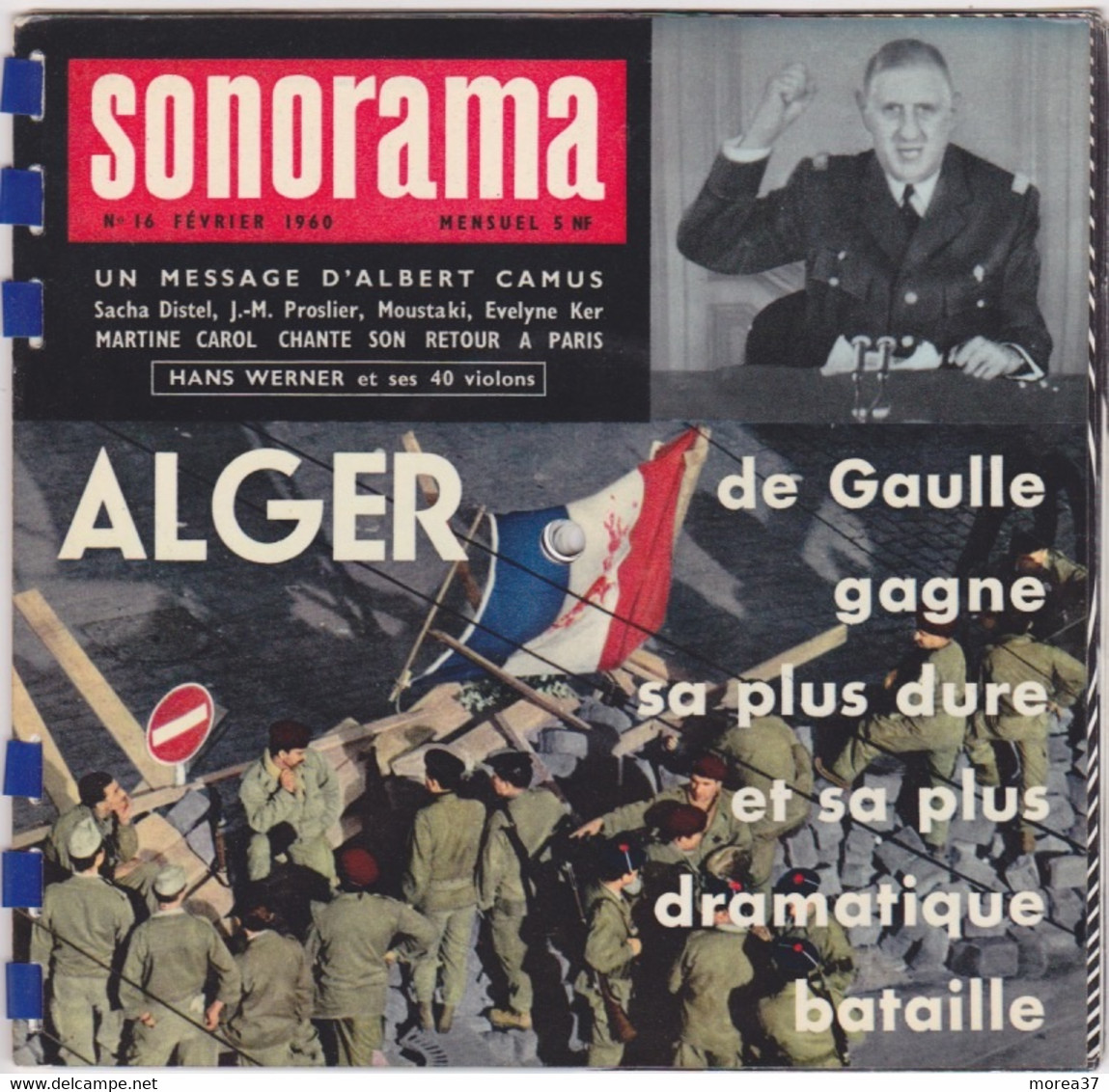 SONORAMA  N°16   Février 1960   De Gaulle  Dos Brigitte Bardot - Formats Spéciaux