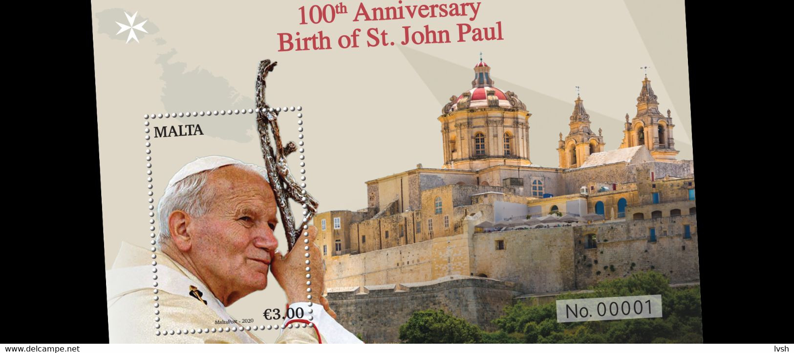 Malta.2020.The 100th Anniversary Of The Birth Of Pope John Paul II.s/s ** . - Popes