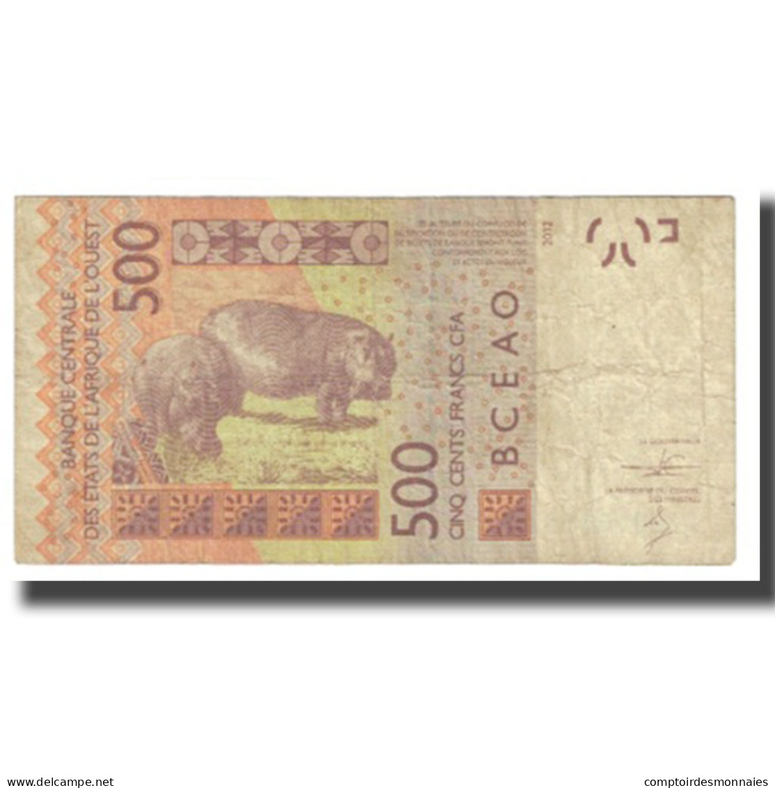 Billet, West African States, 500 Francs, 2012, TB - West African States