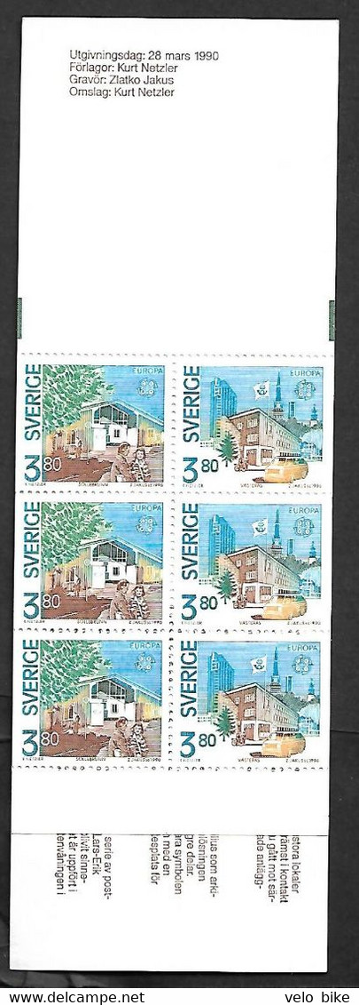 Sweden Europa 1990 MNH Booklet Post Office Postal Museum Car Watch Vélo Cycling Fiets Fahrrad BICYCLE Cyclism - Other & Unclassified