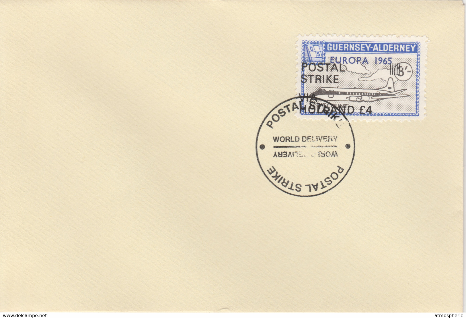 Guernsey - Alderney 1971 Postal Strike Cover To Holland Bearing Viscount 3s Overprinted Europa 1965 - Non Classés