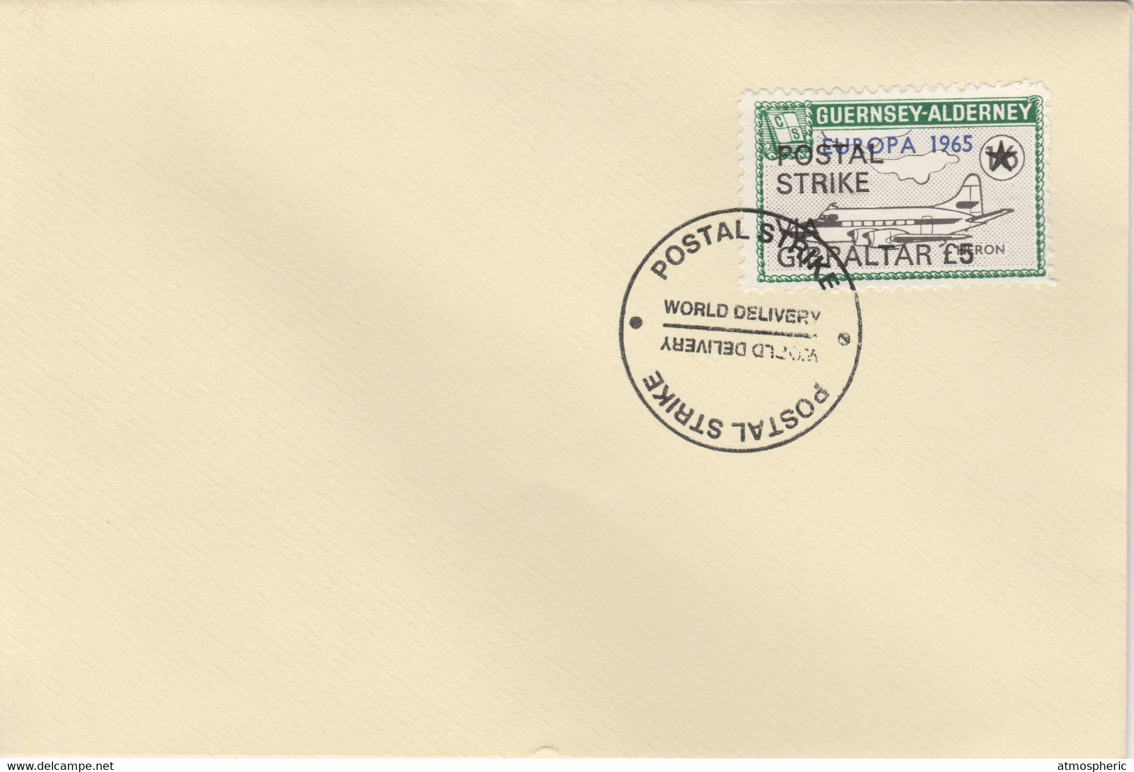 Guernsey - Alderney 1971 Postal Strike Cover To Gibraltar Bearing Heron 1s6d Overprinted Europa 1965 - Sin Clasificación