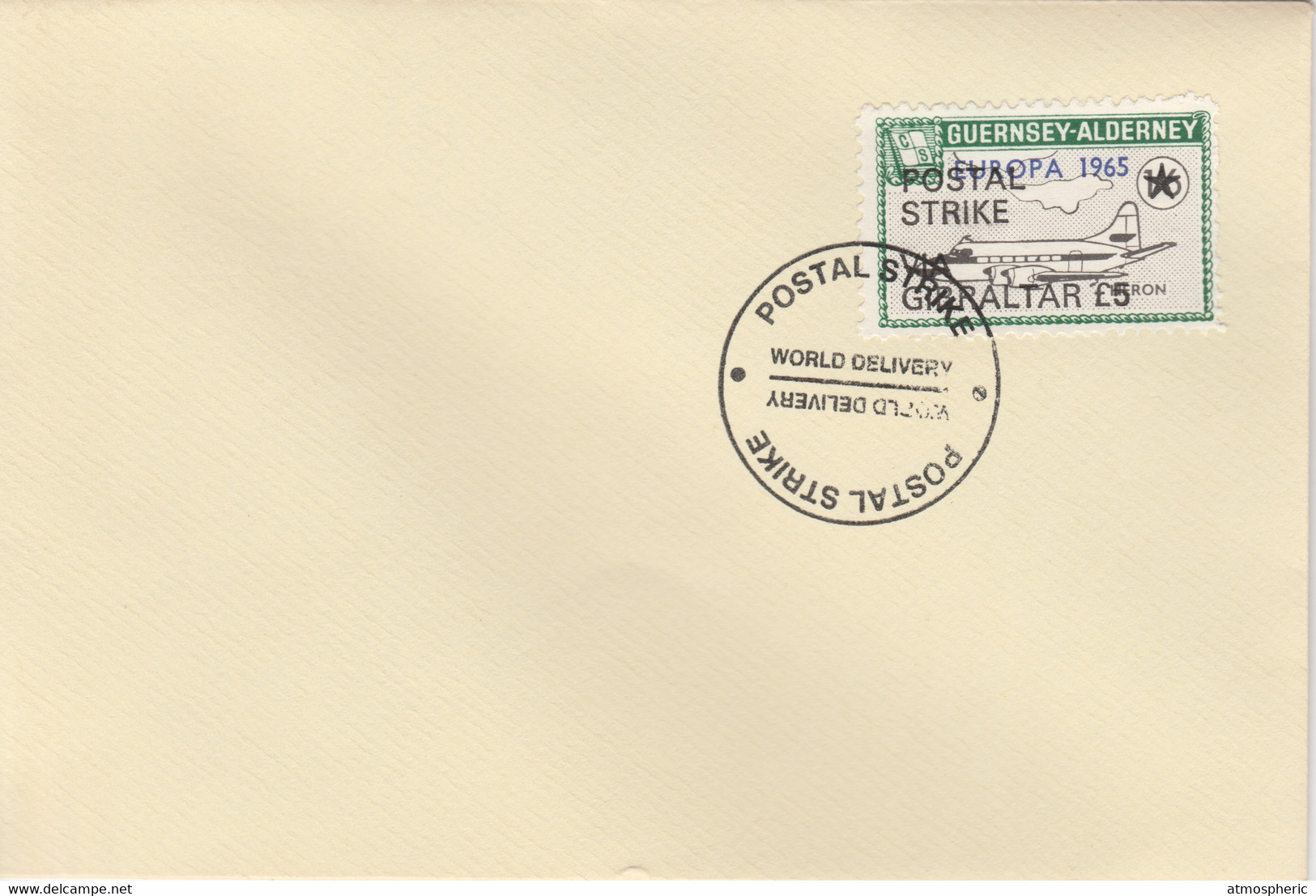 Guernsey - Alderney 1971 Postal Strike Cover To Gibraltar Bearing Heron 1s6d Overprinted Europa 1965 - Non Classificati