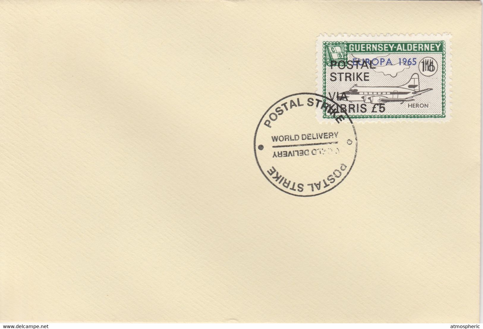 Guernsey - Alderney 1971 Postal Strike Cover To Kibris Bearing Heron 1s6d Overprinted Europa 1965 - Unclassified