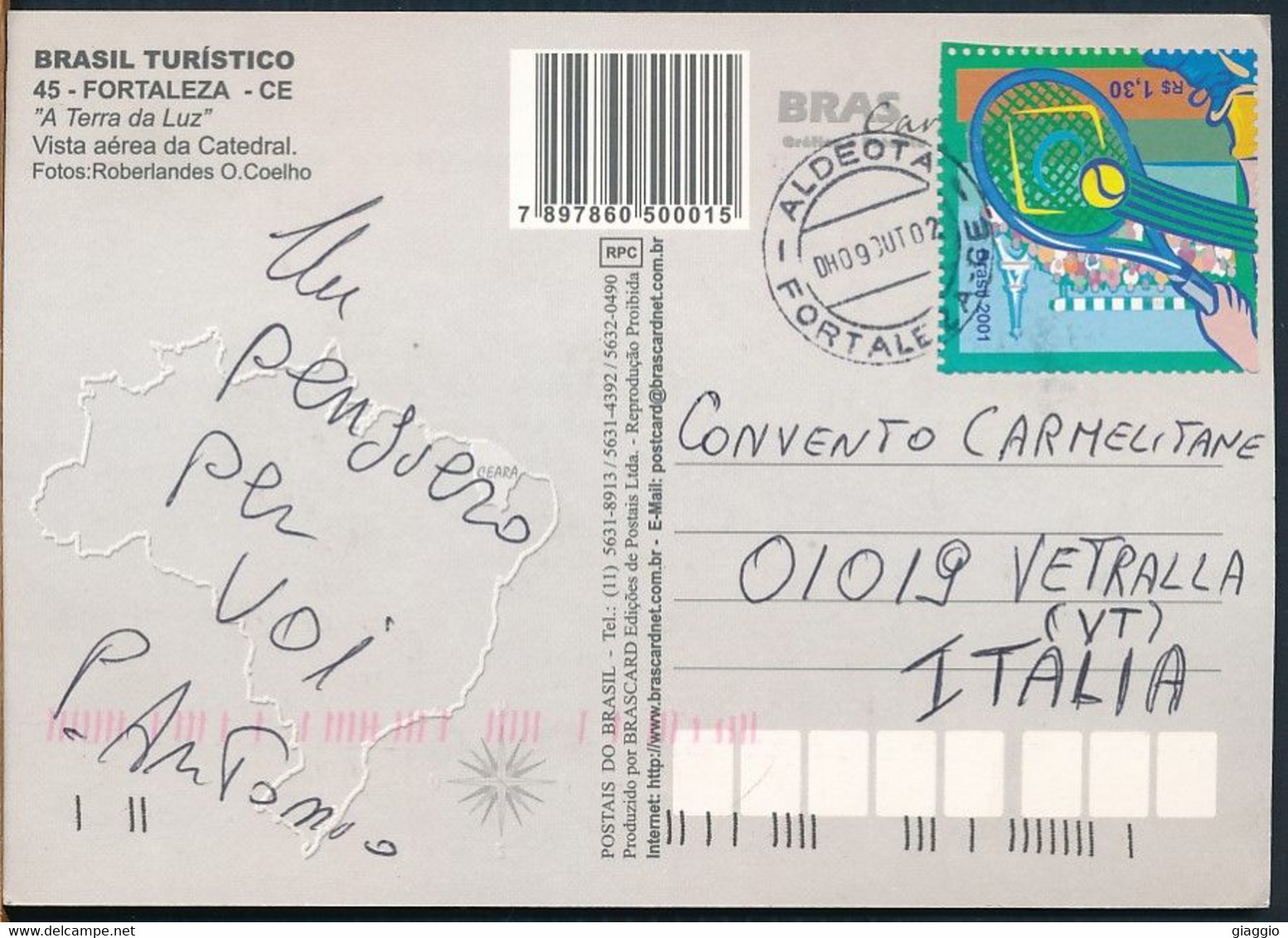 °°° GF1129 - BRASIL - FORTALEZA - CEARA - 2002 With Stamps °°° - Fortaleza