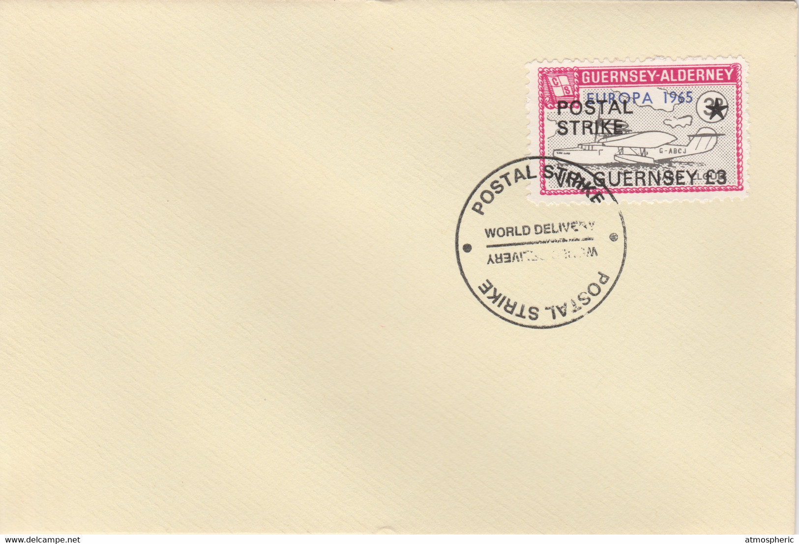 Guernsey - Alderney 1971 Postal Strike Cover To Guernsey Bearing Flying Boat Saro Cloud 3d Overprinted Europa 1965 - Ohne Zuordnung